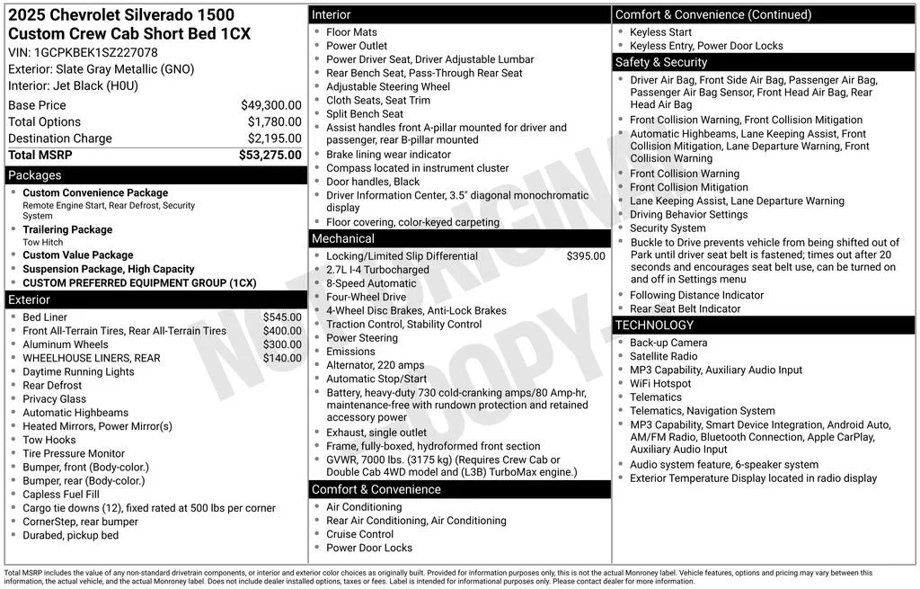 Used 2025 Slate Gray Metallic Chevrolet Custom image 45