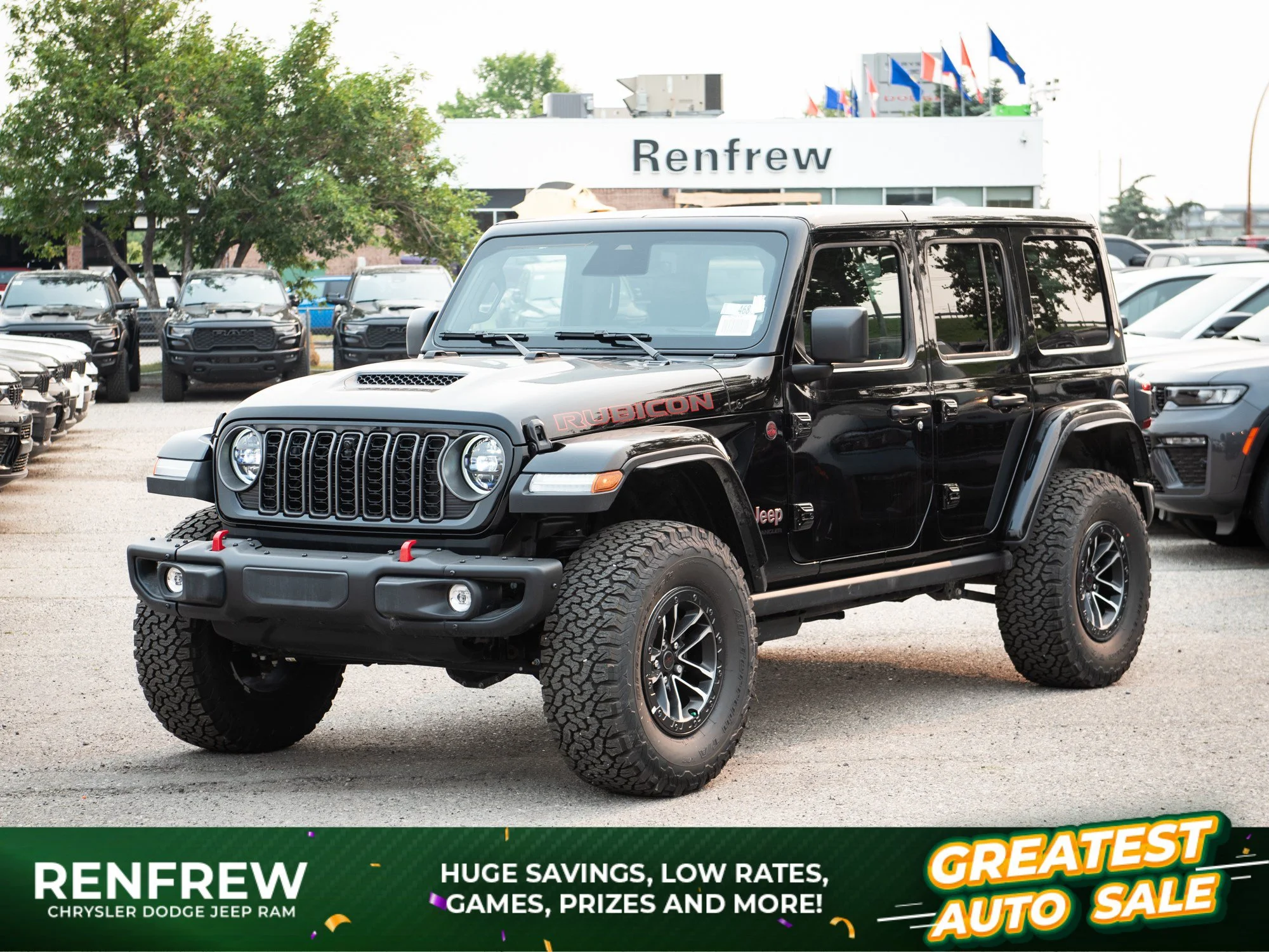 New 2026 Black Jeep Rubicon X* 4 Door 4x4, 35 Inch Tires, Steel Bumpers, 4.56 Rear Axle Ratio image 1
