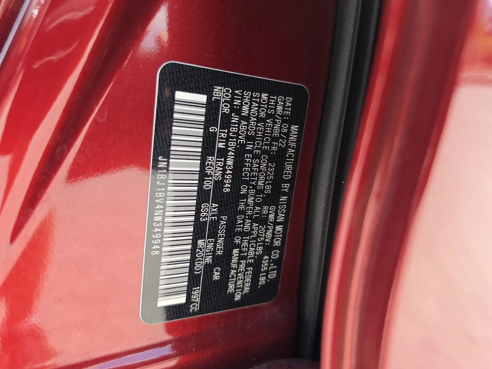 Used 2022 Red Nissan SV image 35