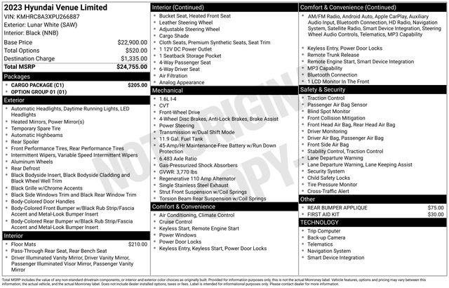 Used 2023 White Hyundai Limited image 24