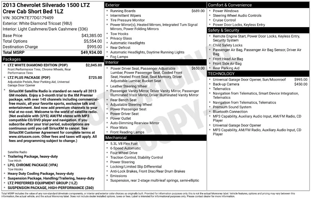 Used 2013 White Chevrolet LTZ image 2