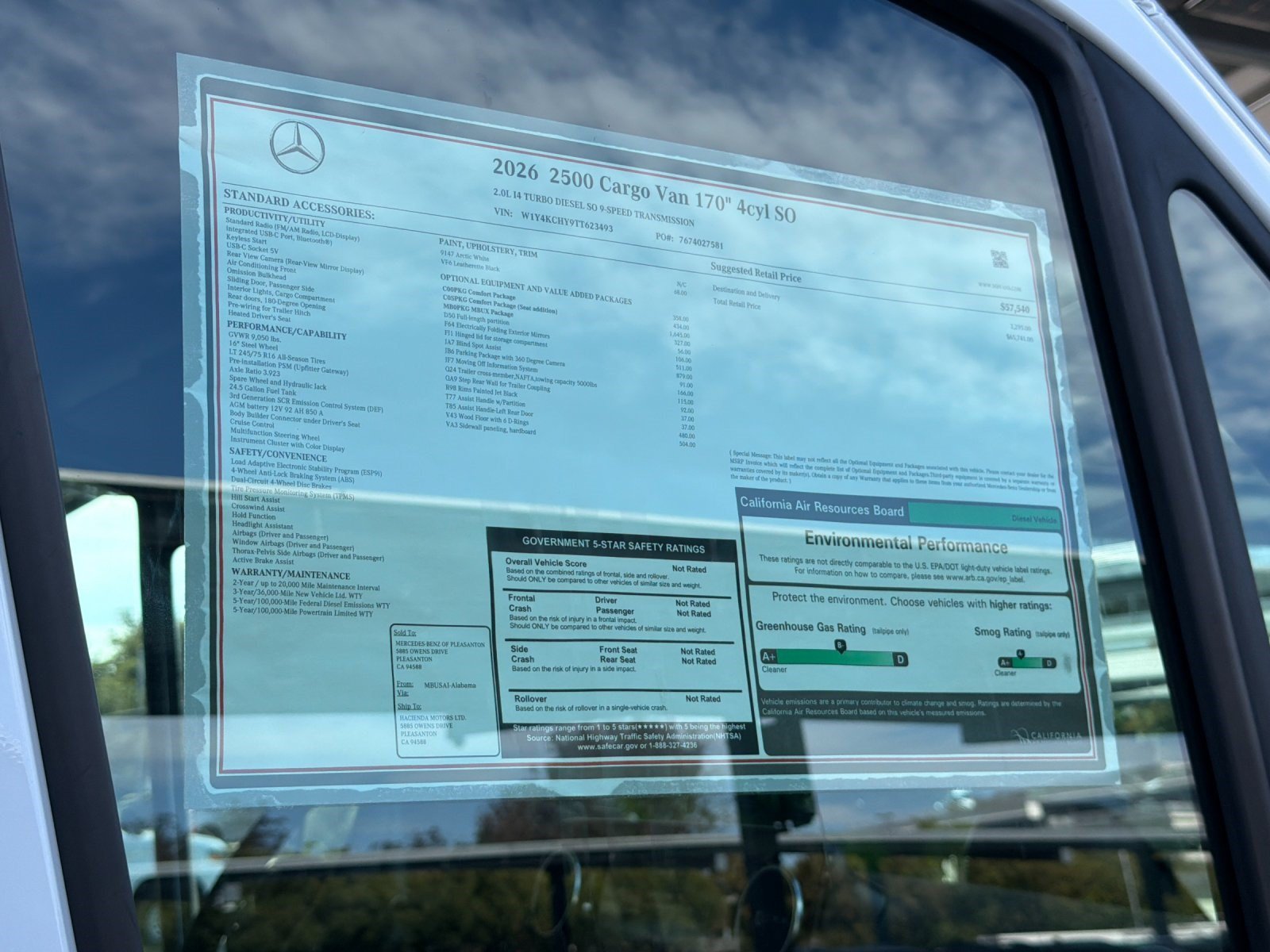 New 2026 Arctic White Mercedes-Benz 2500 High Roof SO Diesel 170 WB image 26