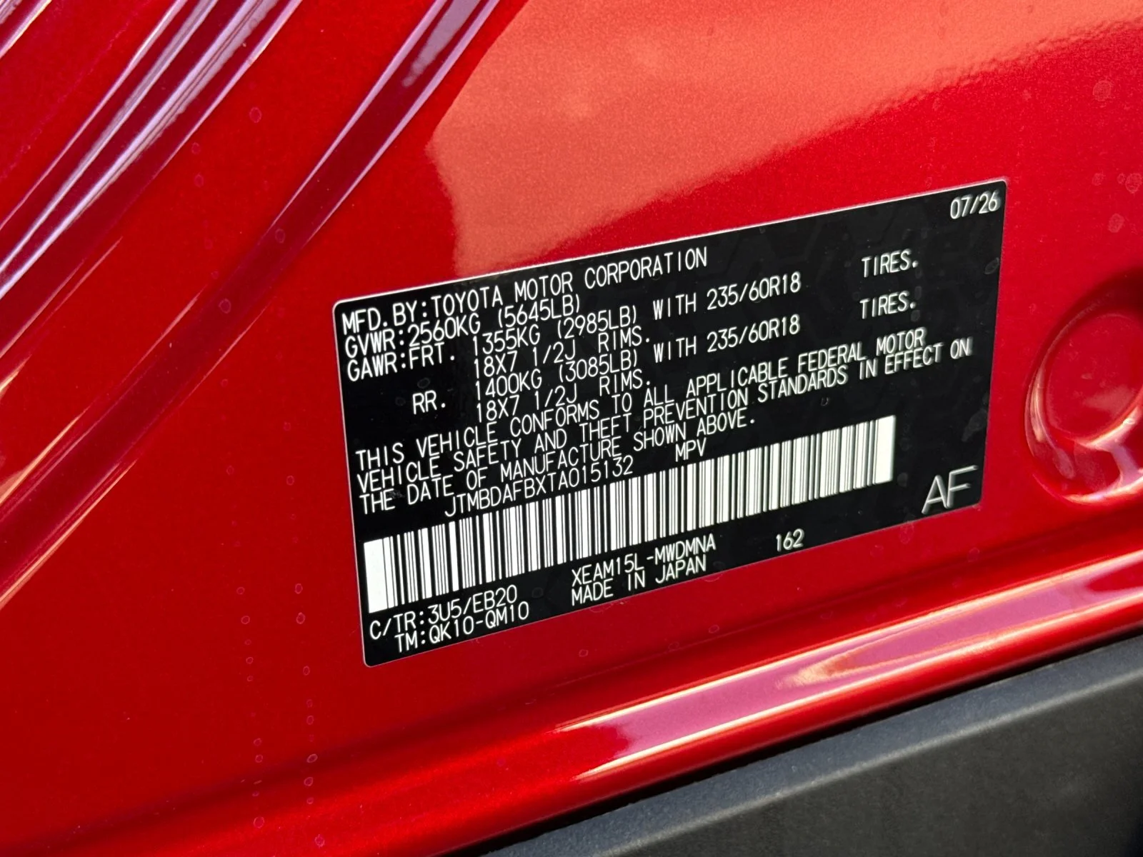 New 2026 Red Toyota XLE image 27