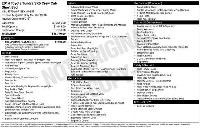 Used 2014 Gray Toyota SR5 image 7