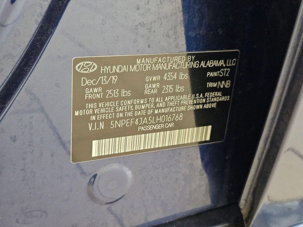 Used 2020 Stormy Blue Hyundai SEL image 33