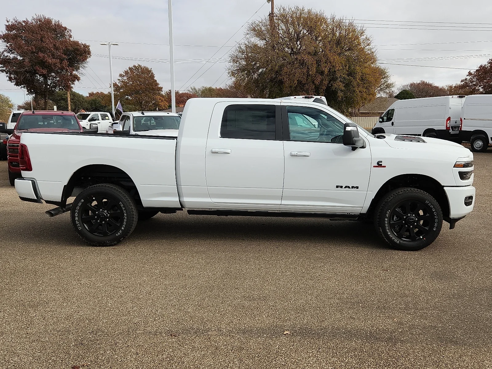 New 2025 Bright White Clear-Coat  Paint Ram LARAMIE CREW CAB 4X4 6