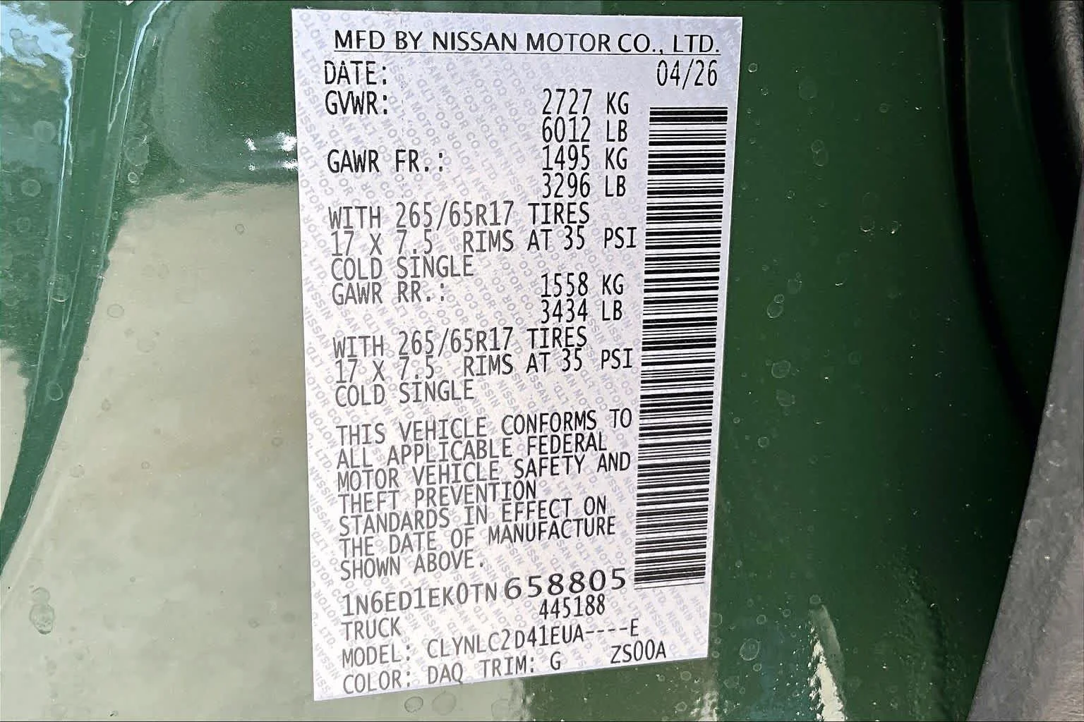 New 2026 Tactical Green Metallic Nissan SV image 18
