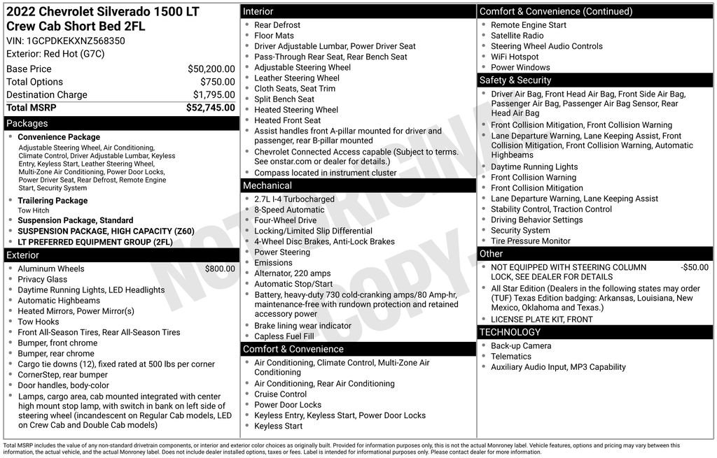 Used 2022 Red Hot Chevrolet LT all star edition w/20" wheels image 9