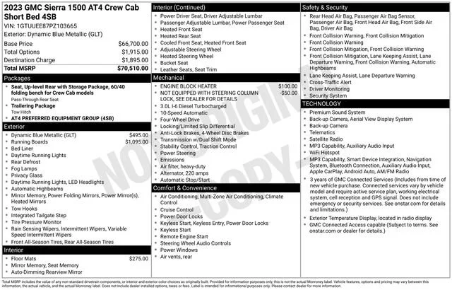 Certified Used 2023 DYNAMIC BLUE METALLIC GMC AT4 image 41