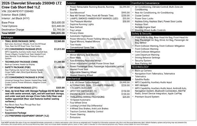 New 2026 Black Chevrolet LTZ image 4