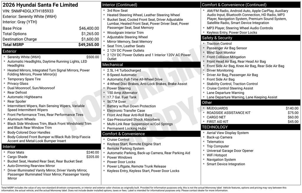 New 2026 White Hyundai Limited image 6