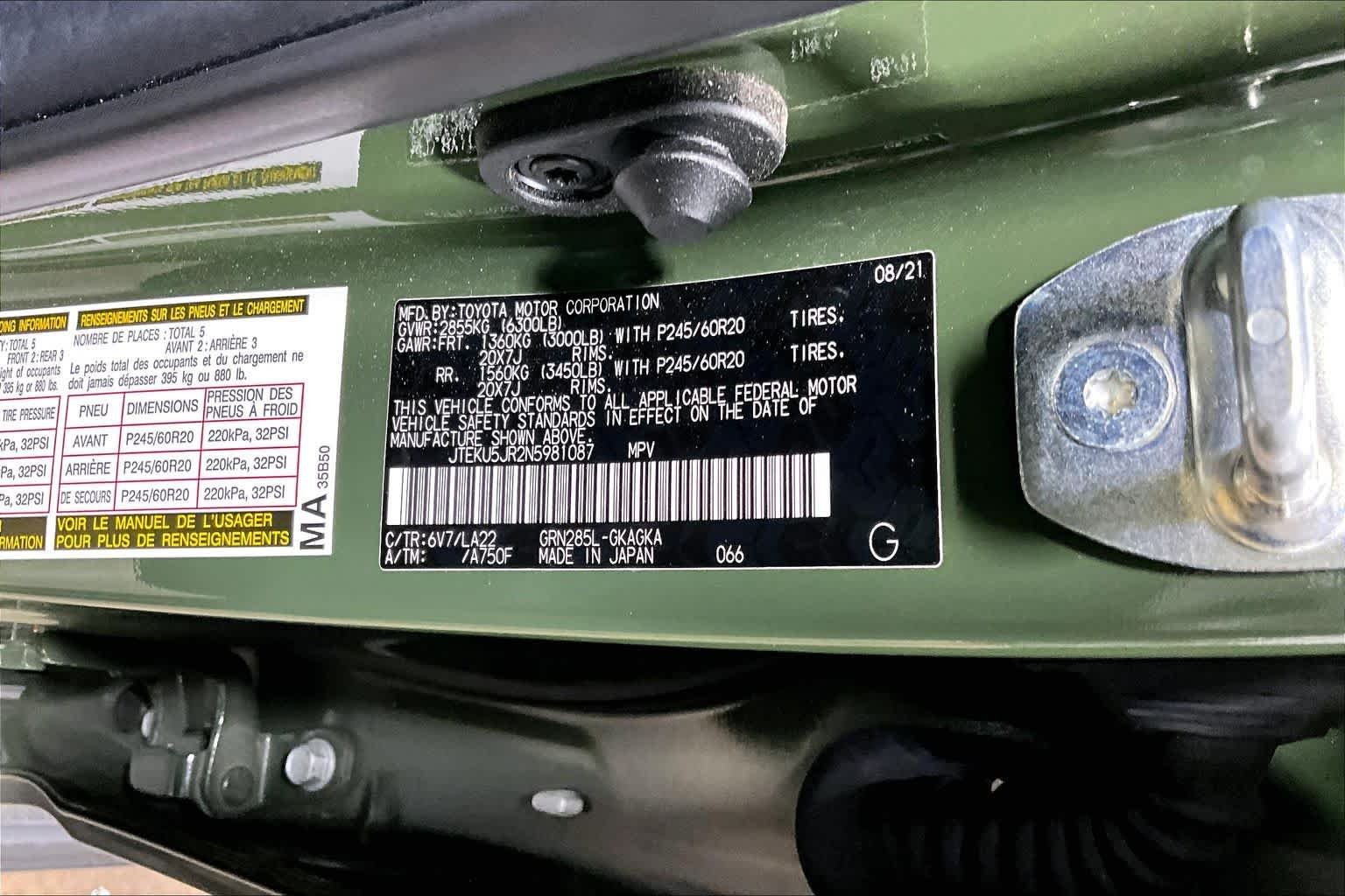 Used 2022 Army Green Toyota Limited image 34