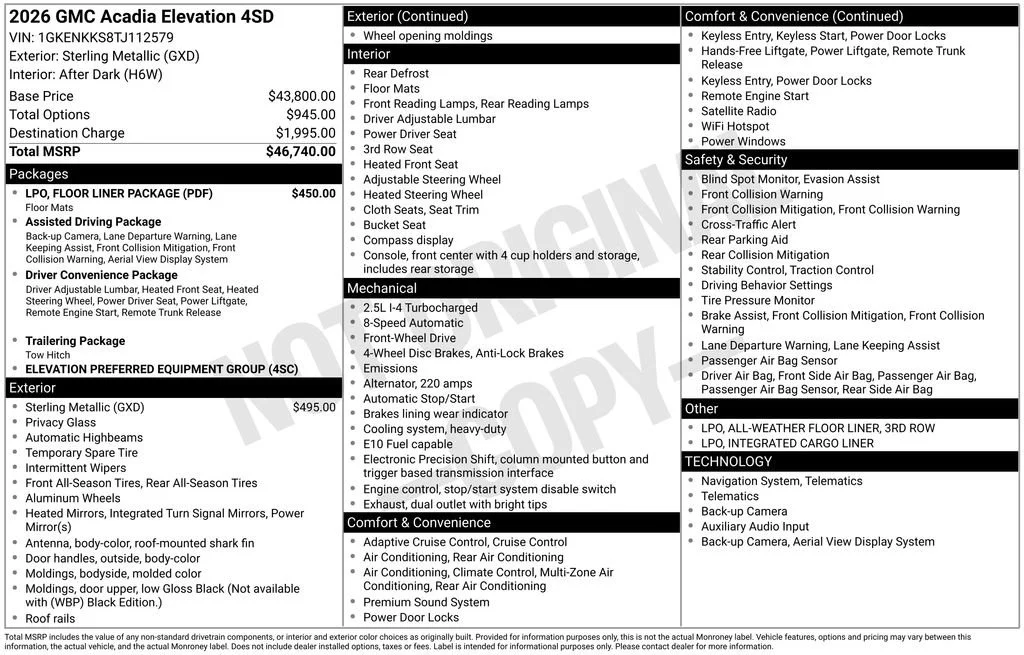 2026 GMC Acadia Elevation - Photo 17