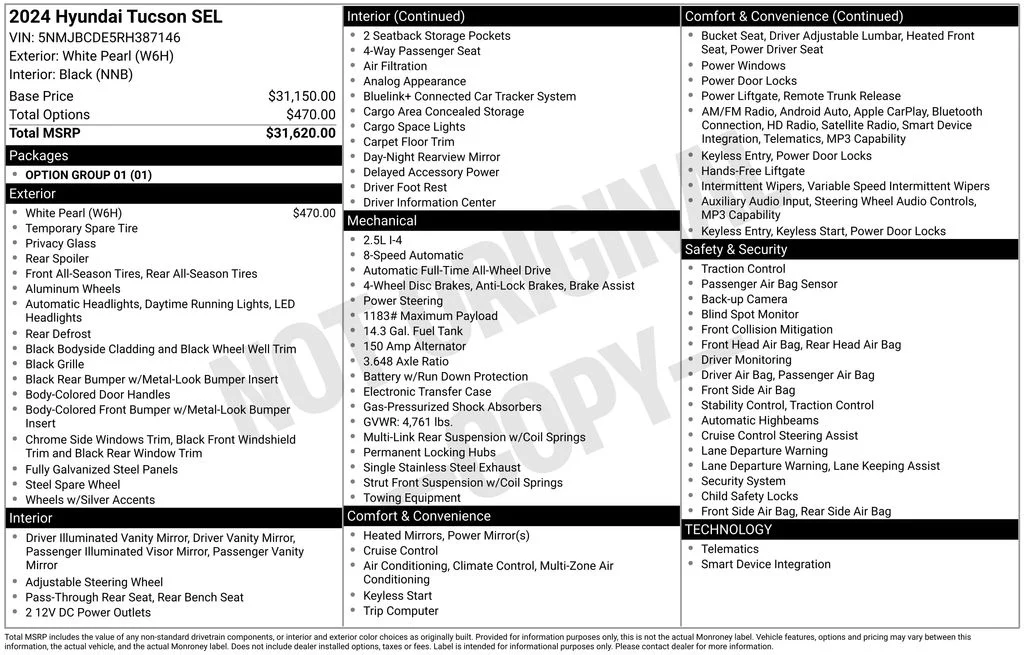 Used 2024 White Hyundai SEL image 17
