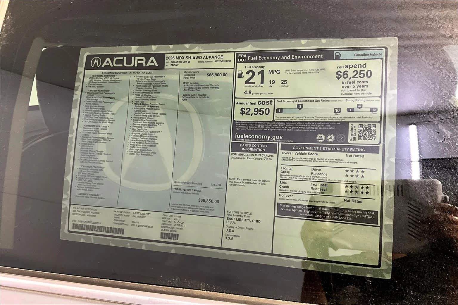 New 2026 Solar Silver Metallic Acura With Advance Package image 19