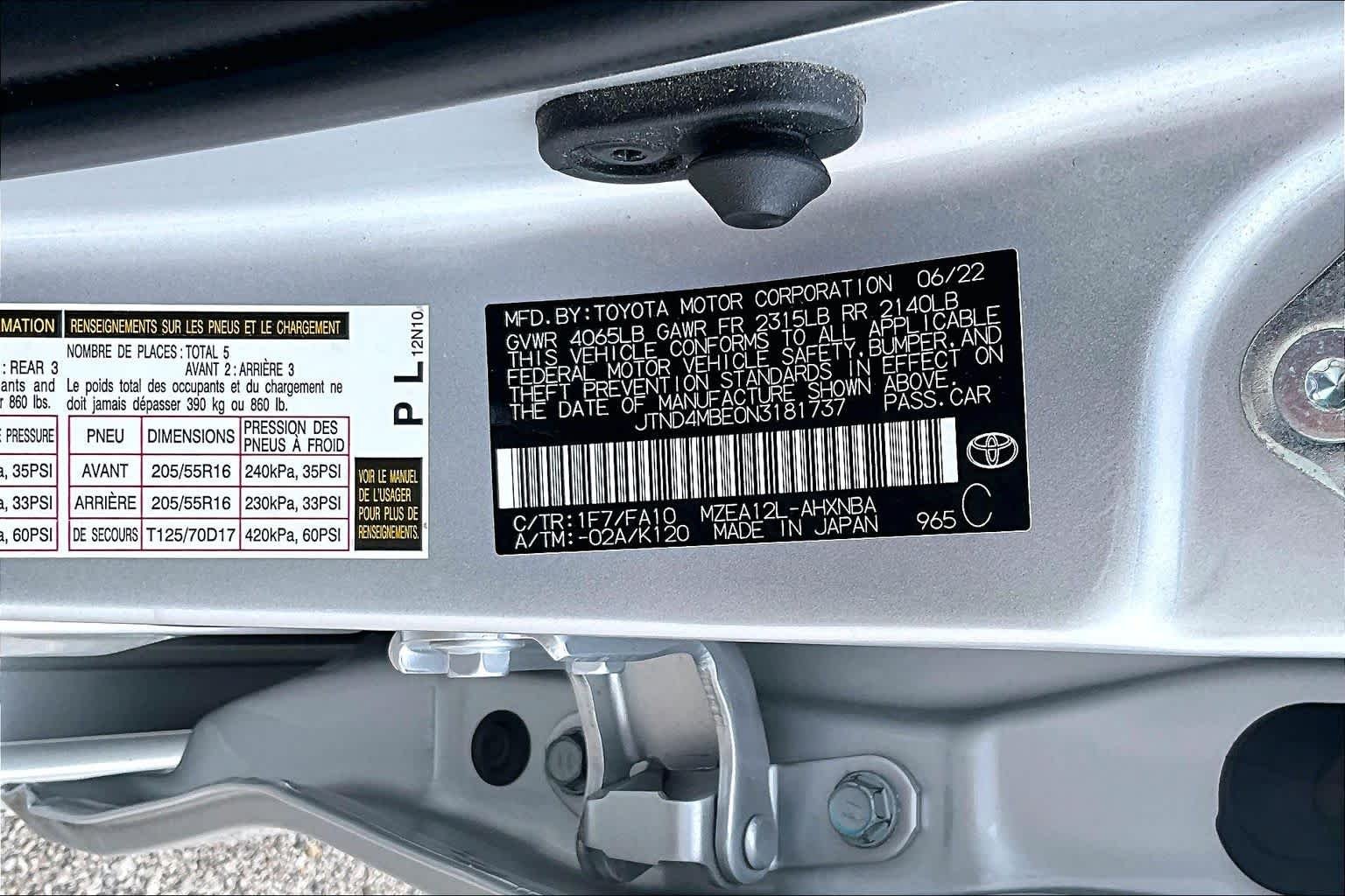Used 2022 Classic Silver Metallic Toyota SE image 34
