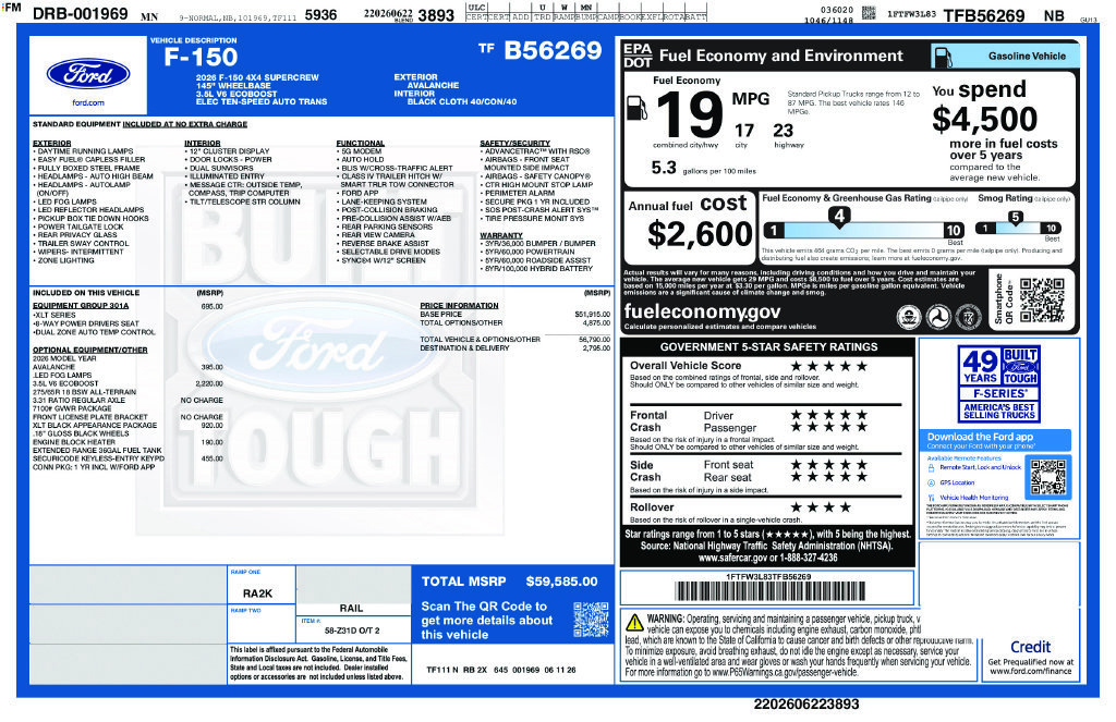 New 2026 White Ford XLT image 3