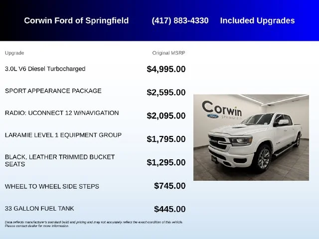Used 2020 Bright White Clearcoat Ram Laramie image 5
