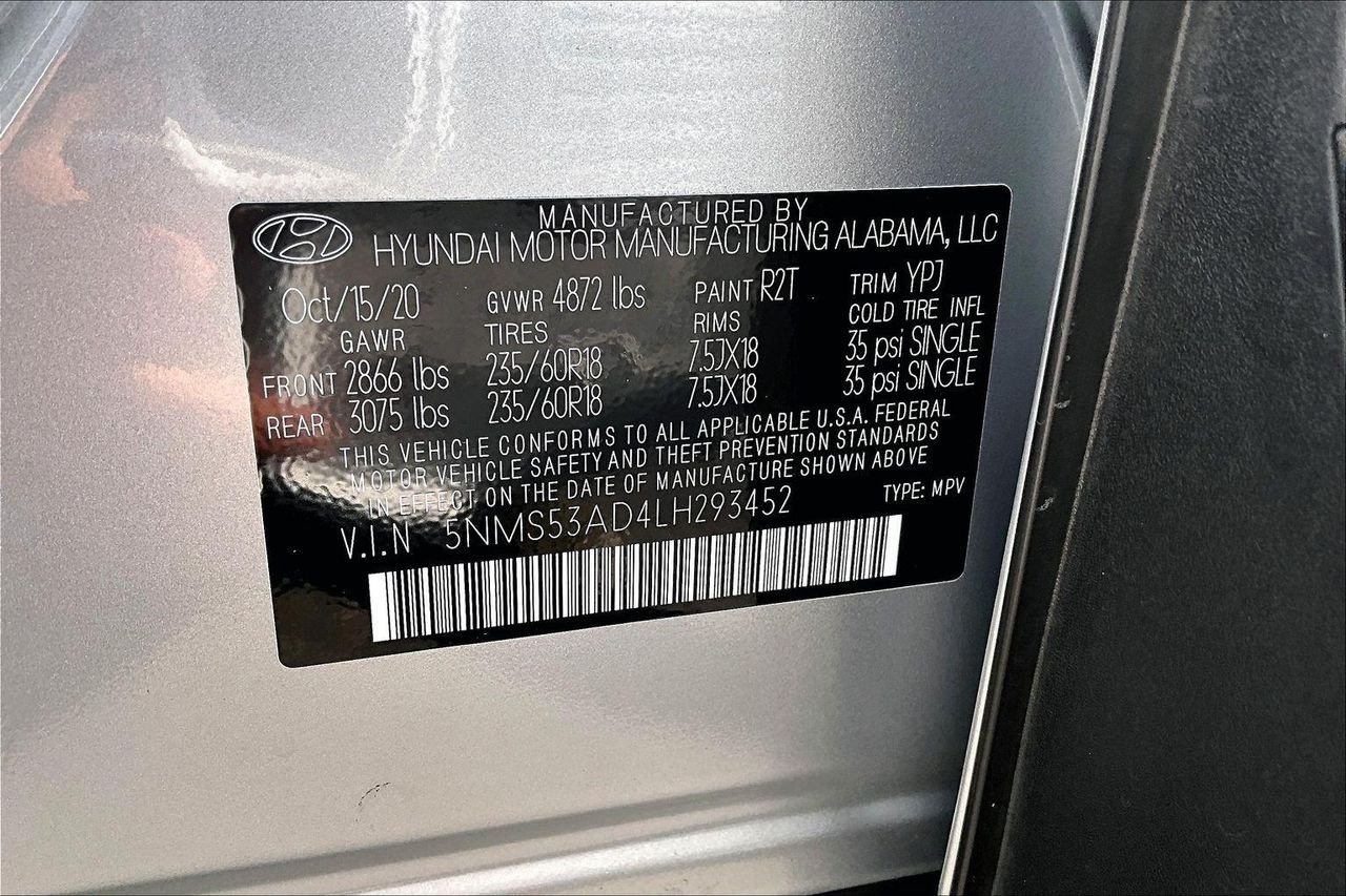 Used 2020 Shimmering Silver Pearl Hyundai Limited image 3