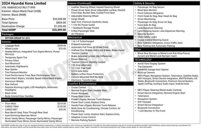 Certified Used 2024 Black Hyundai Limited image 36