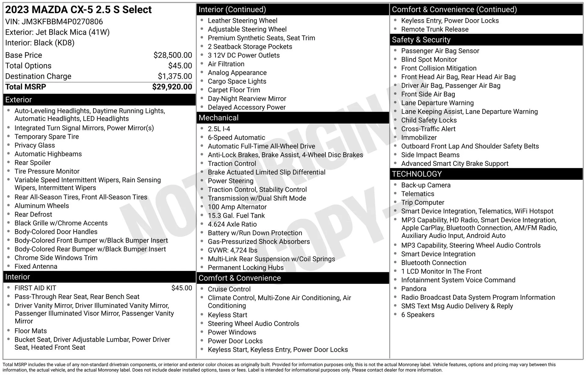 Certified Used 2023 Black Mazda 2.5 S Select Package image 29