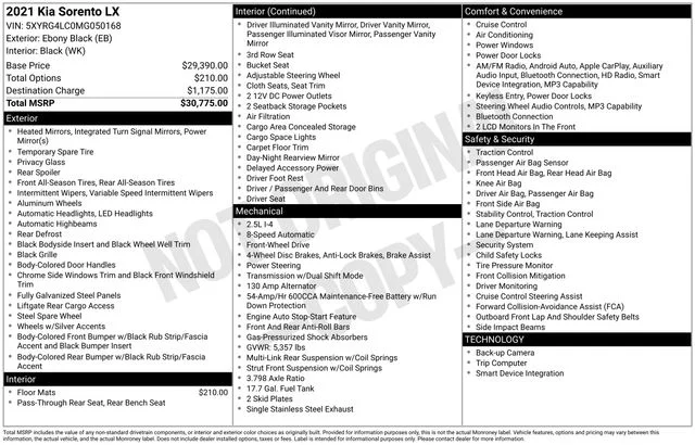 Used 2021 Black Kia LX image 16