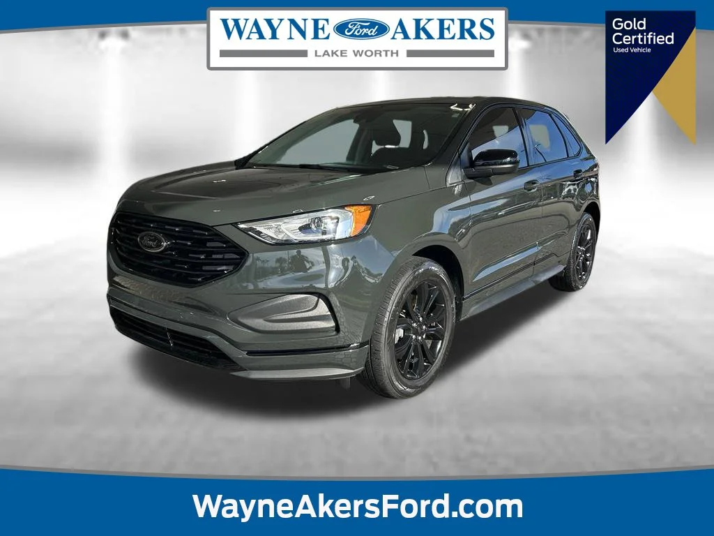 Certified Used 2024 Green Metallic Ford SE image 1