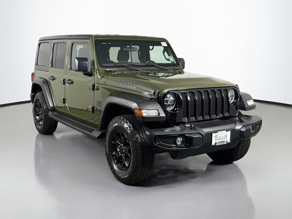 Used 2021 Green Jeep Unlimited Willys image 1