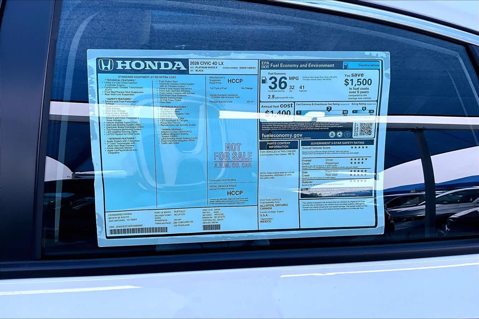 Used 2026 Platinum White Pearl Honda LX image 18