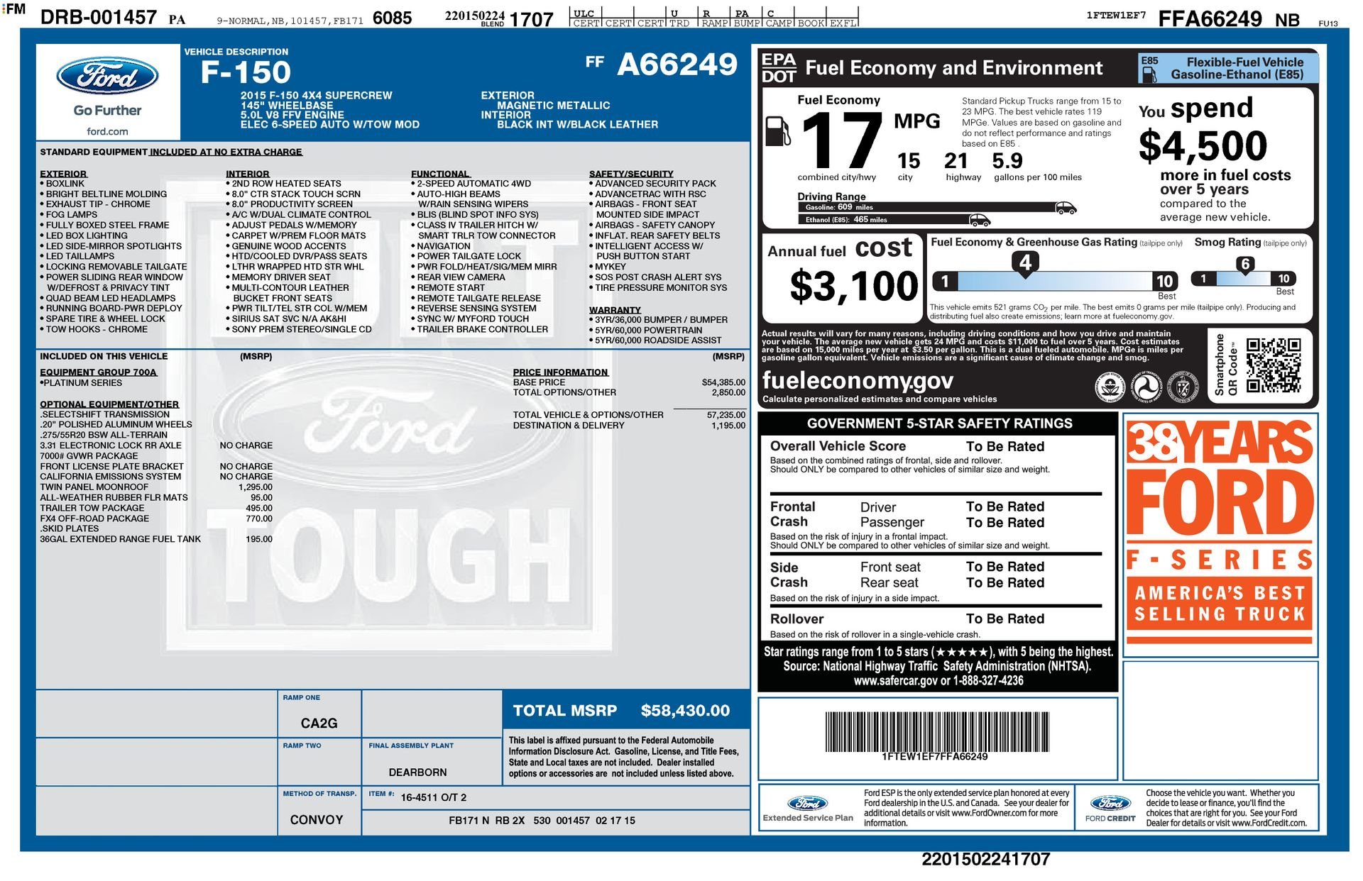 2015 Ford F-150 Platinum 4x4 SuperCrew 145-in's photo