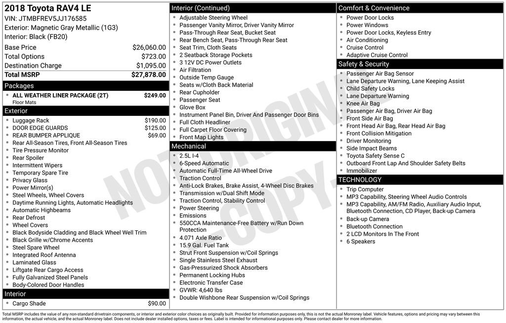 Used 2018 Toyota RAV4 LE with VIN JTMBFREV5JJ176585 for sale in Port Orchard, WA