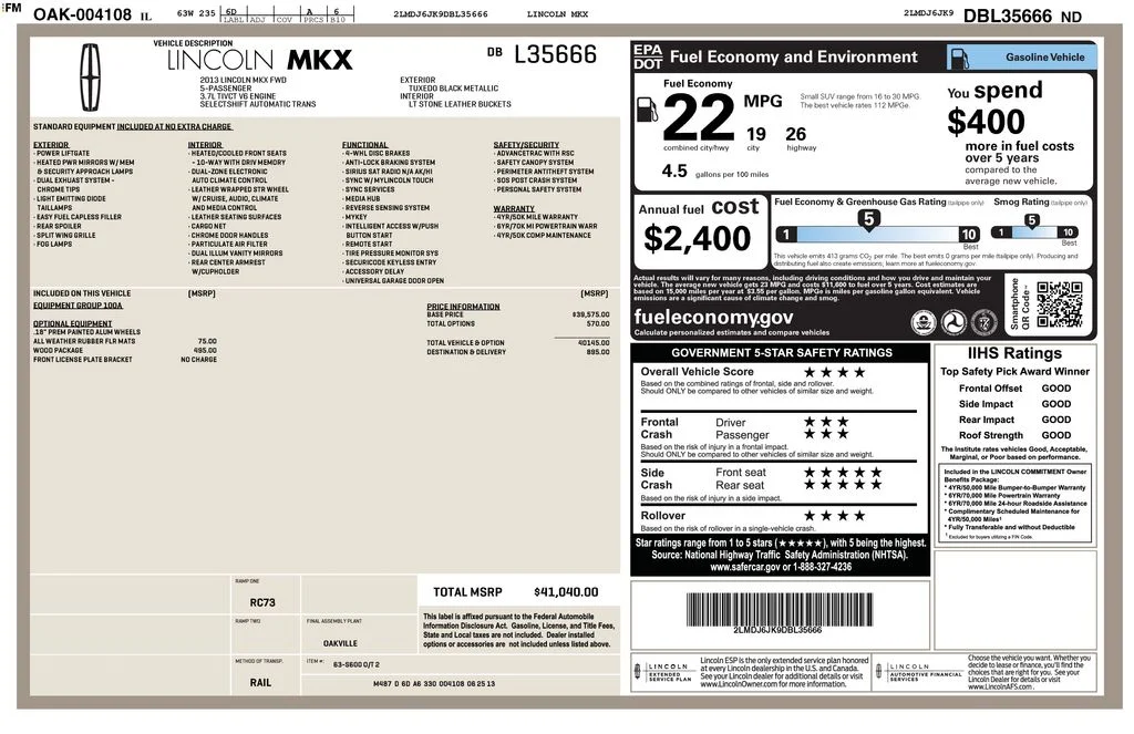 Used 2013 Black Lincoln Base image 4