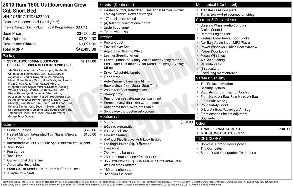 Used 2013 RAM Ram 1500 Pickup Outdoorsman with VIN 1C6RR7LT2DS622290 for sale in Elk River, Minnesota