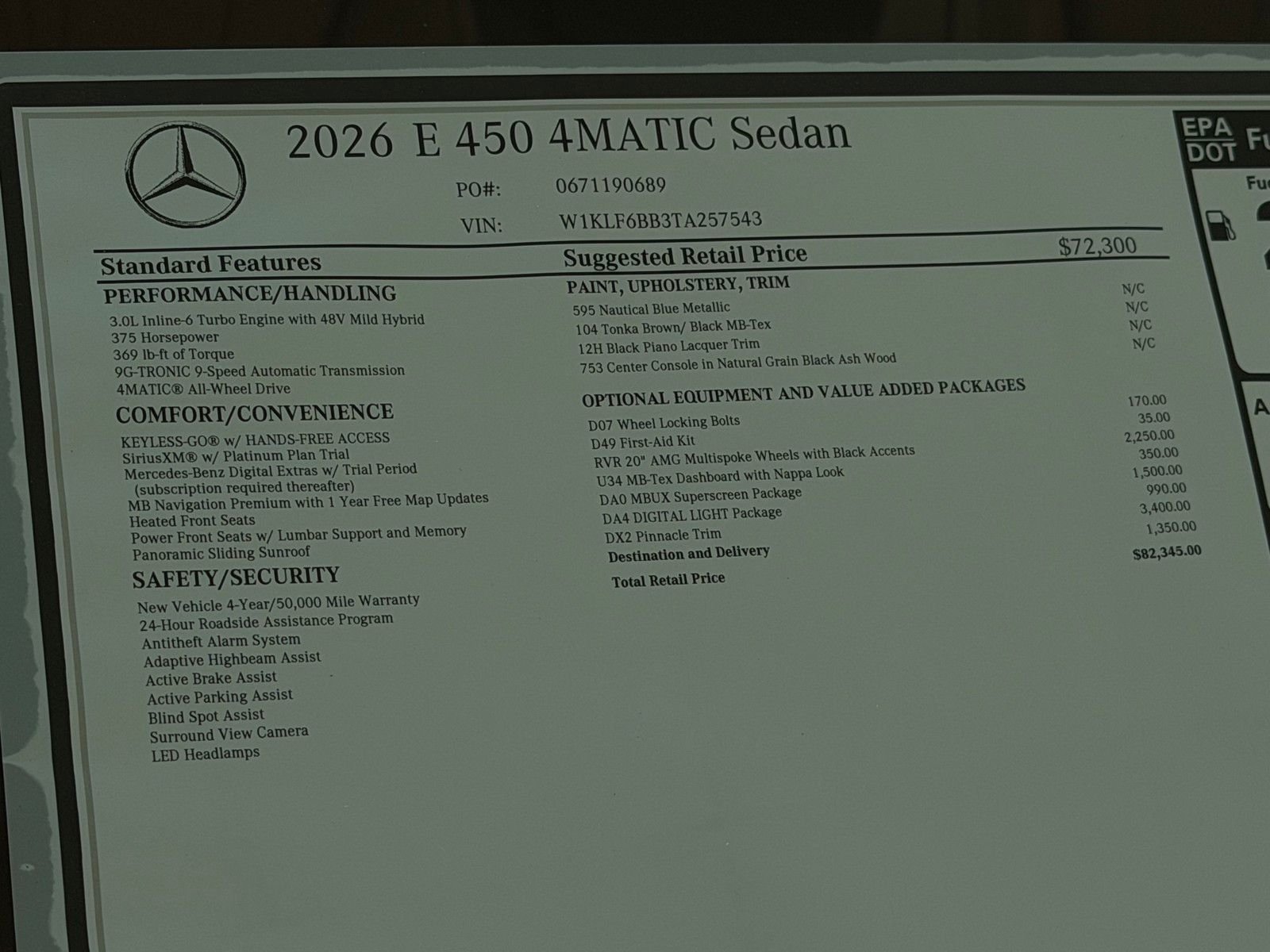 New 2026 Nautical Blue Metallic Mercedes-Benz E 450 image 22