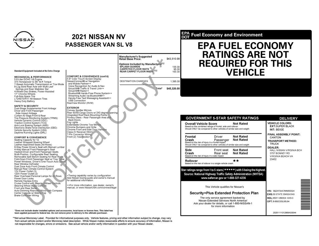 Used 2021 Black Nissan SL image 2