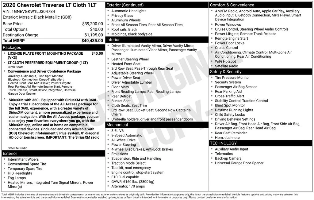 Used 2020 Black Chevrolet LT image 17