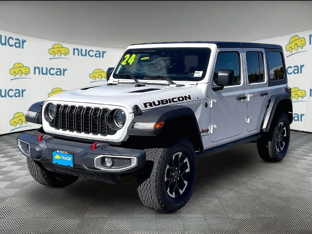 Used 2024 Bright White Clearcoat Jeep Rubicon image 3