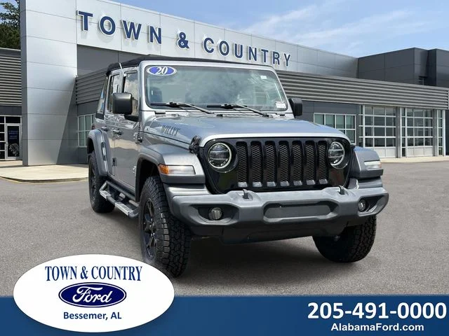 Used 2020 Billet Silver Clearcoat Metallic Jeep Unlimited Sport image 1