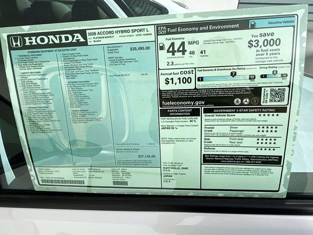2026 Honda Accord Hybrid Sport-L - Photo 9