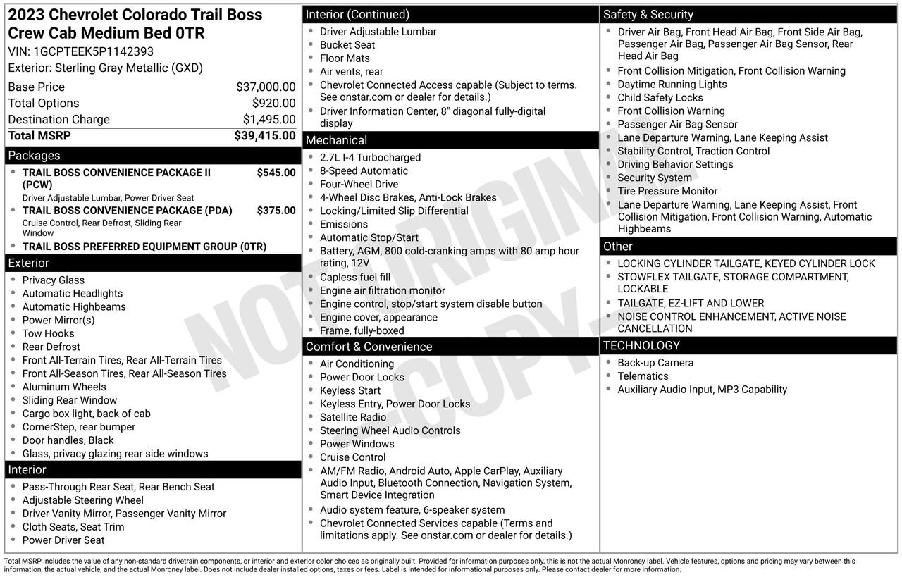Used 2023 Gray Chevrolet Trail Boss image 37