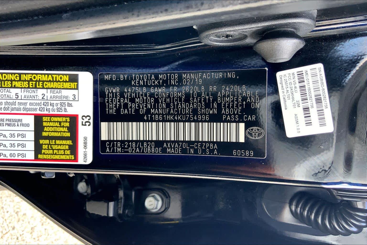 Used 2019 Midnight Black Metallic Toyota XSE image 36