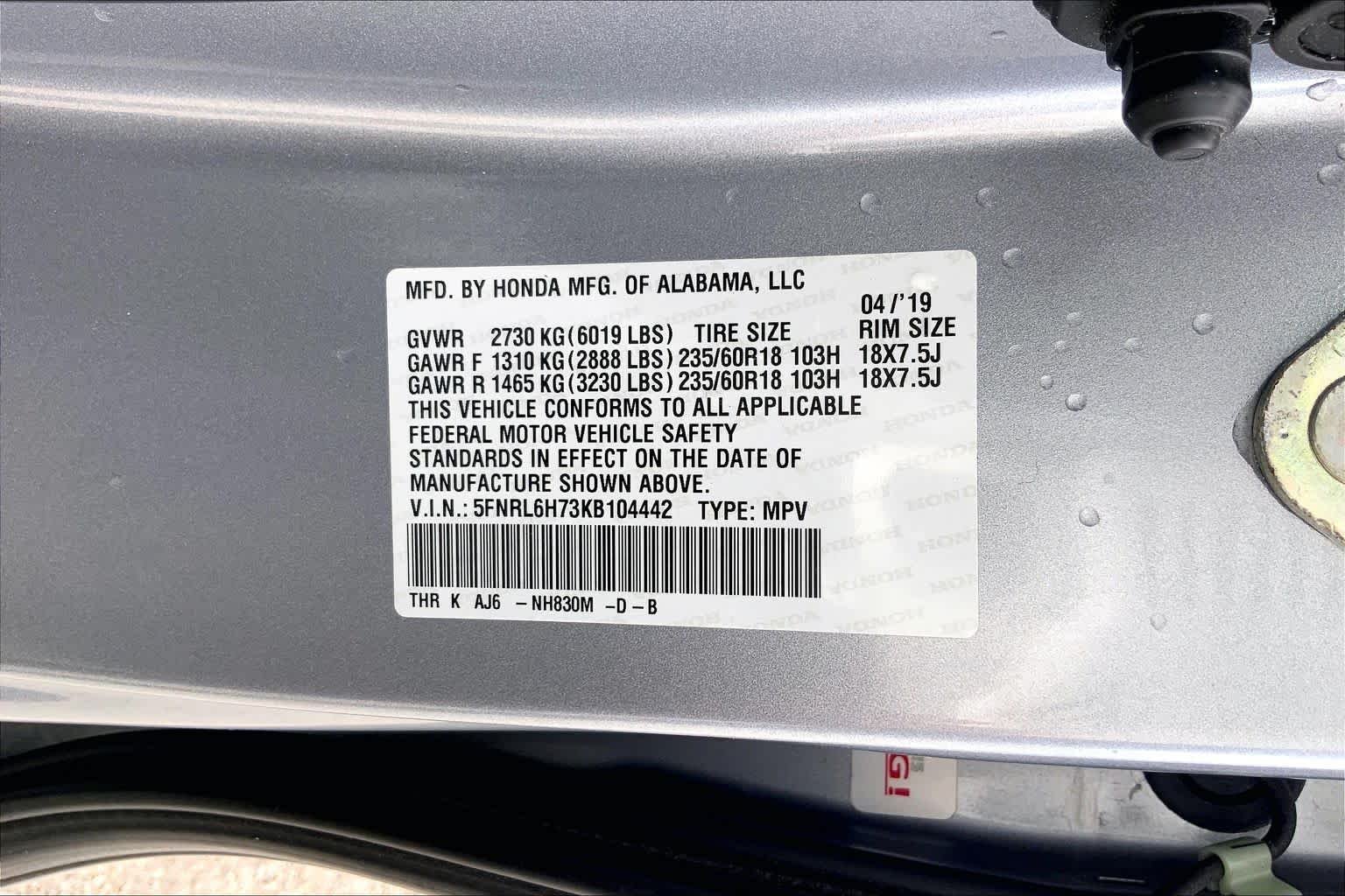 Used 2019 Lunar Silver Metallic Honda EX-L w/Navi/RES image 36
