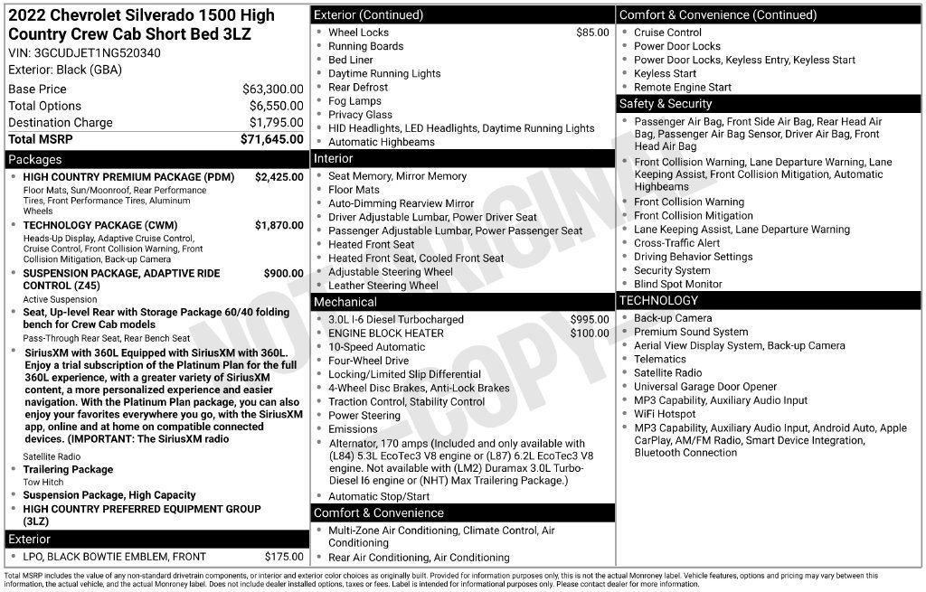 Used 2022 Black Chevrolet High Country image 28