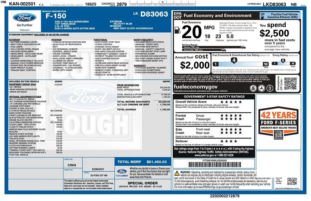 Used 2020 Blue Ford XLT image 3
