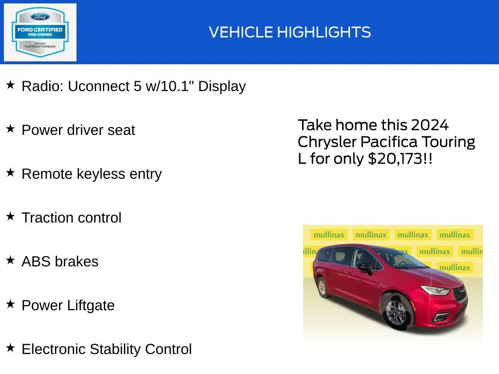 Certified Used 2024 Red Chrysler Touring L image 18