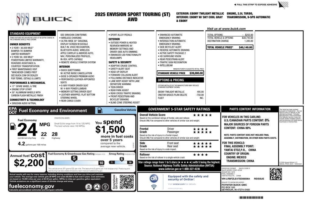 Used 2025 Black Buick Sport Touring image 4