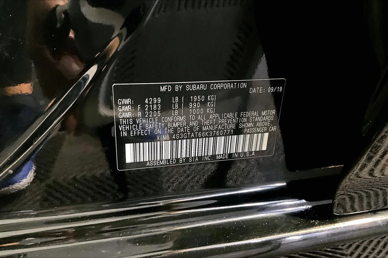 Used 2019 Crystal Black Silica Subaru Limited image 34