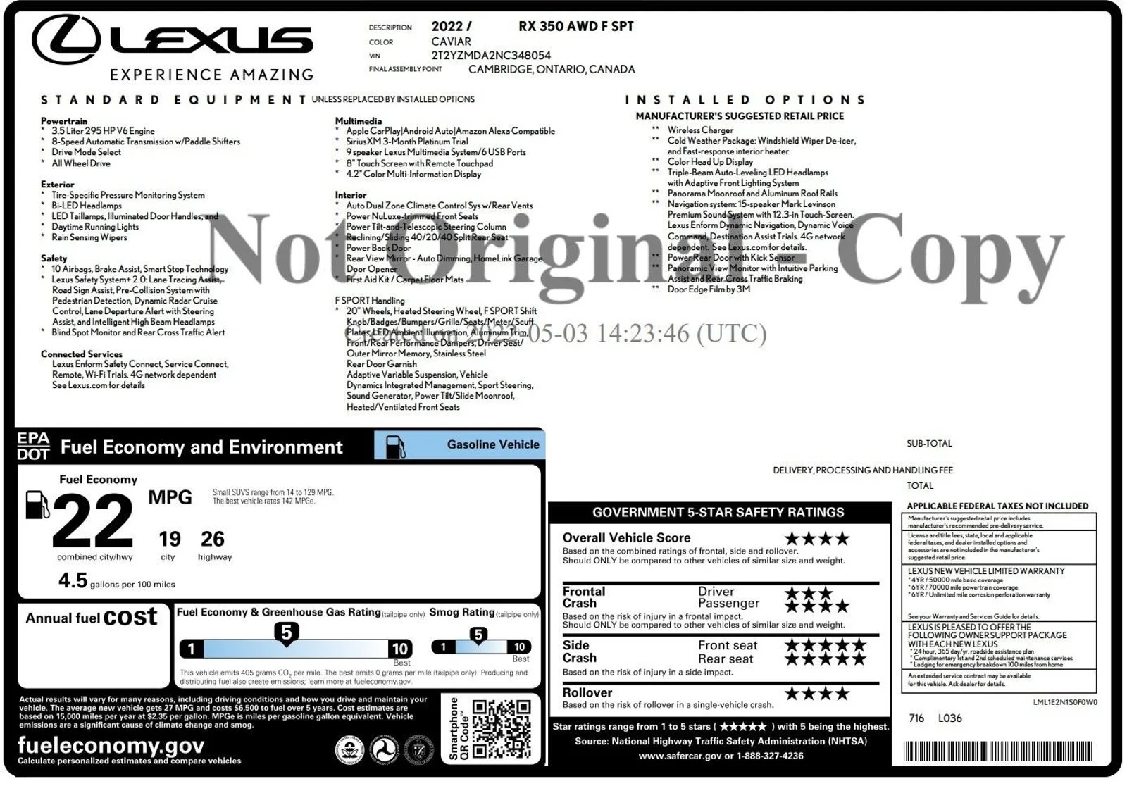 Certified Used 2022 Caviar Lexus F SPORT PERFORMANCE AWD image 3