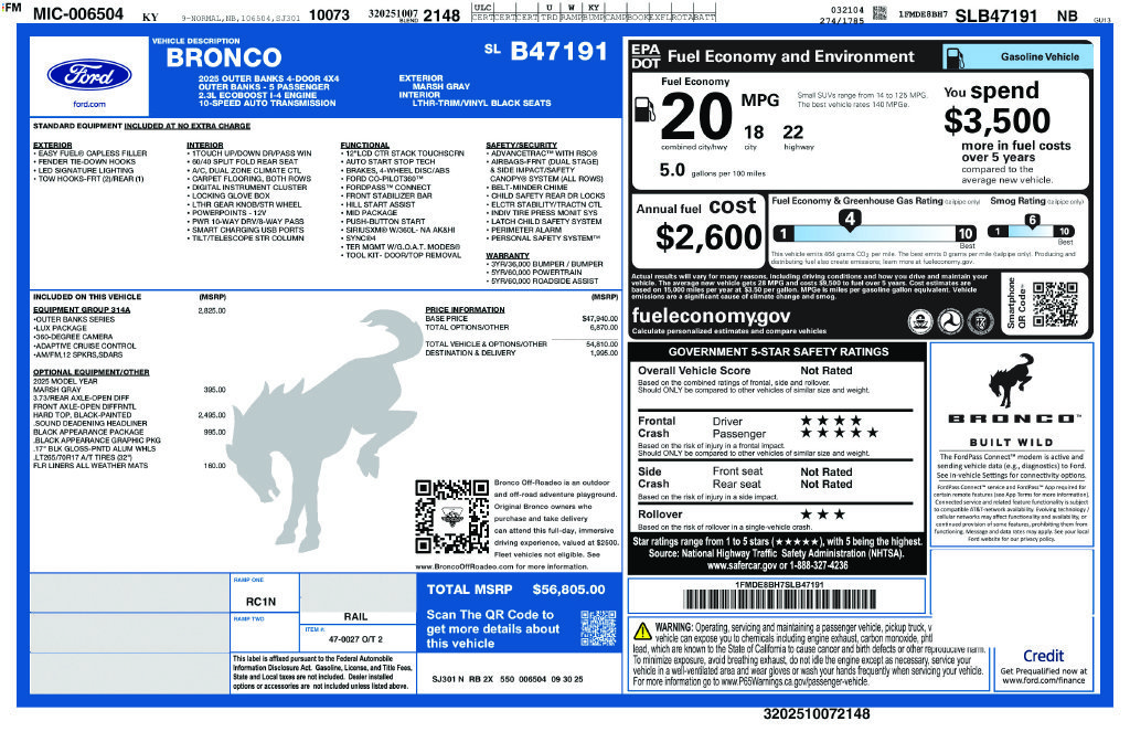 Used 2025 Gray Ford Outer Banks image 24