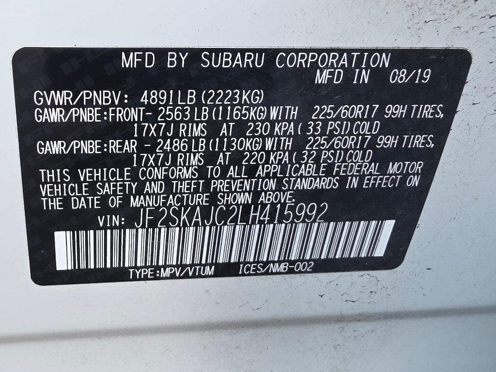 Used 2020 White Subaru Premium image 37
